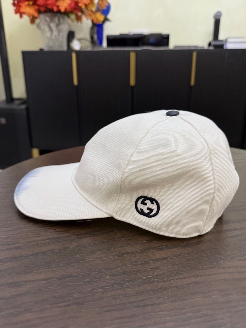 Gucci Cloth white baseball Italy Cap Hat L 59cm $550